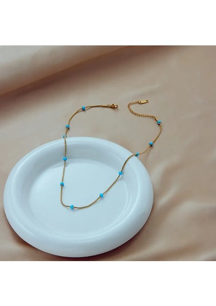 Gold Mavi Renkli Dorika Halhal Bileklik fiyatları