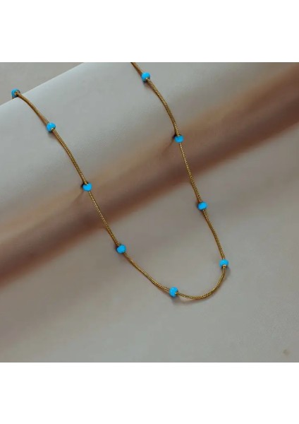 Gold Mavi Renkli Dorika Halhal Bileklik modelleri