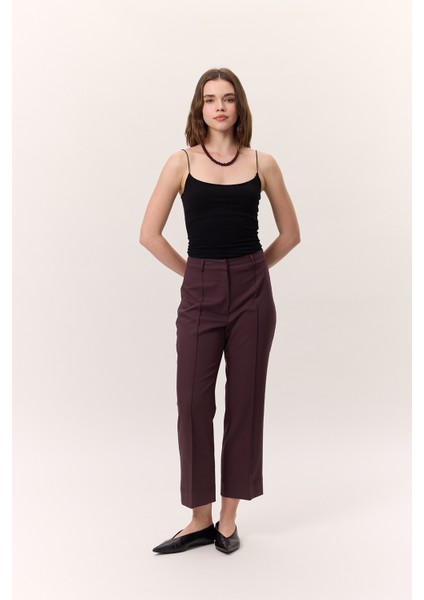 Çima Dikişli Kumaş Pantolon Bordo