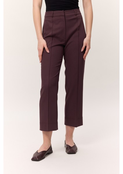 Çima Dikişli Kumaş Pantolon Bordo