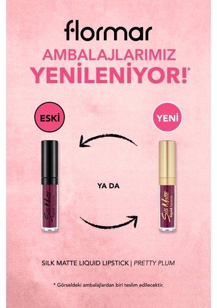 Silk Matte Yoğun Renk Veren Uzun Süre Kalıcı Likit Mat Ruj (015 Pretty Plum) 8690604505425