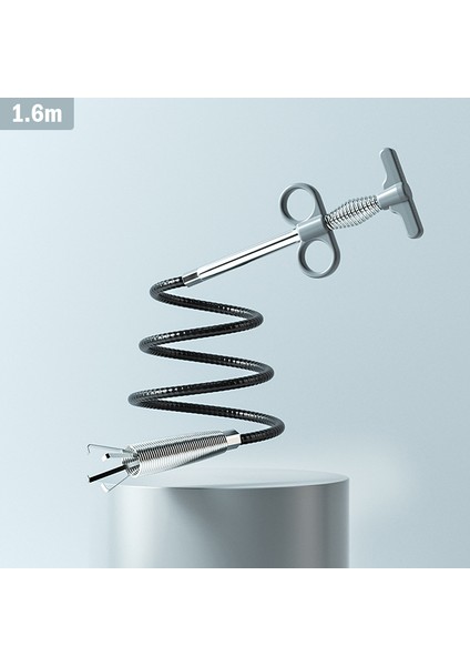 Gri 1,6 M Stili Kanalizasyon Boru Tıkanıklık Çözücü Yılan Yay Boru Temizleme Aracı Mutfak Banyo Kanalizasyon Temizleme Aracı Mutfak Aksesuarları (Yurt Dışından)