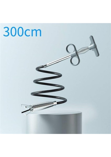 300CM Gri Stil 160CM Kanalizasyon Boru Açıcı Yılan Yay Boru Temizleme Aracı Mutfak Banyo Kanal Temizleme Aracı Tıkanıklık Önleyici Temizlik Çengeli (Yurt Dışından)
