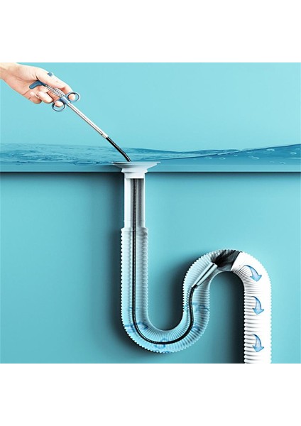 300CM Gri Stil 160CM Kanalizasyon Boru Açıcı Yılan Yay Boru Temizleme Aracı Mutfak Banyo Kanal Temizleme Aracı Tıkanıklık Önleyici Temizlik Çengeli (Yurt Dışından) modelleri