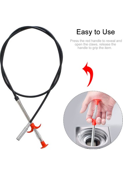 0.9m Tarzı Ev Lavabo Ulaşma Aracı Litter Toplama Eğilir Hortum Esnek Tutucu Bahçe 4 Pençe Uzun Tuvalet Eğri Drenaj Yardımcısı (Yurt Dışından) fiyatları