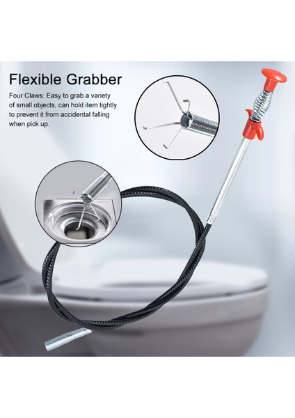 0.9m Tarzı Ev Lavabo Ulaşma Aracı Litter Toplama Eğilir Hortum Esnek Tutucu Bahçe 4 Pençe Uzun Tuvalet Eğri Drenaj Yardımcısı (Yurt Dışından) modelleri