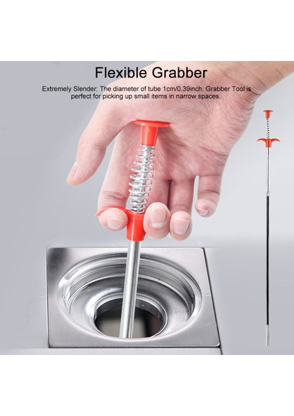 0.9m Tarzı Ev Lavabo Ulaşma Aracı Litter Toplama Eğilir Hortum Esnek Tutucu Bahçe 4 Pençe Uzun Tuvalet Eğri Drenaj Yardımcısı (Yurt Dışından) fırsatları