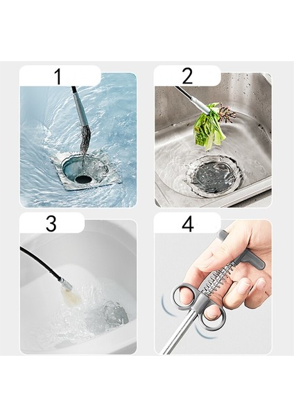 Gri-1.6m Tarzı Boru Tıkanıklığı Açıcı Yılan Yay Boru Temizleme Aracı Mutfak Banyo Kanalizasyon Temizleme Aracı Ev Tipi - Sink cm Dro (Yurt Dışından) fırsatları