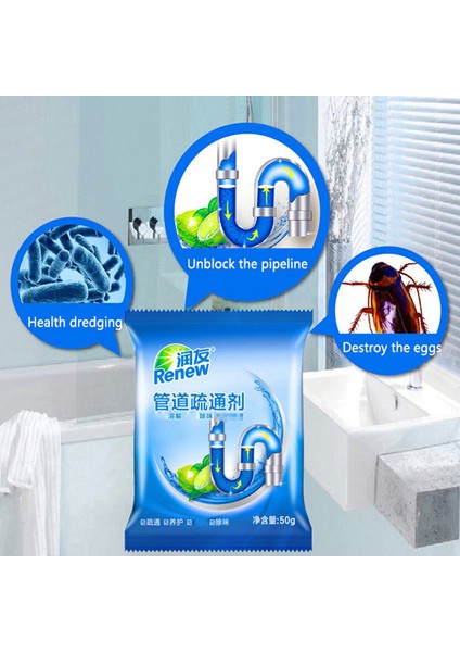 Mavi Stil Güçlü Tahliye Temizleyici Boru Temizleme Ajanı Mutfak Su Borusu Kanalizasyon Tuvalet Temizleyici Dezenfektan Banyo Aksesuarları (Yurt Dışından) indirimleri