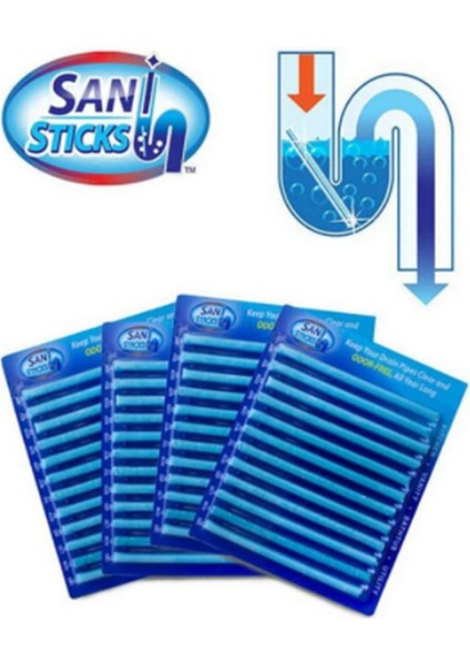 Mavi Stil 12 Adet Sani Sticks Yağ Temizleme Mutfak Tuvalet Banyo Gider Temizleyici Kanalizasyon Temizleme Çubuğu Pratik Mutfak Aksesuarları (Yurt Dışından)