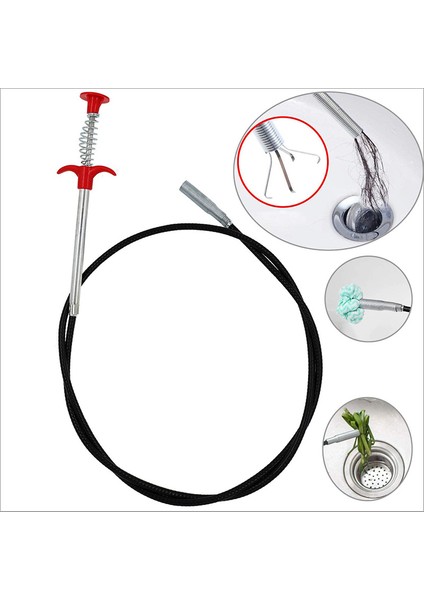 2m Tarzı Kanalizasyon Borusu Temizleme Aracı Dört Pençeli Çekici Temizlik Lavabo Tıkaç Çekme Kanalizasyon Tıkaç Çekme Mutfak Yabancı Madde Tutucu (Yurt Dışından) indirimleri