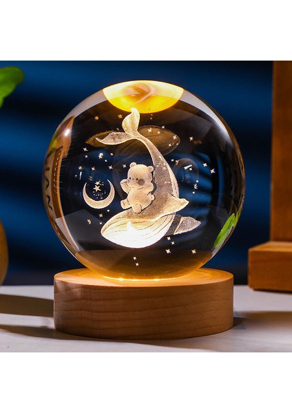 Parlayan Kristal Küre Gece Işığı Sıcak Işık Uyku Sıcak Renk Gece Işığı (Yurt Dışından)