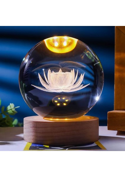Parlayan Kristal Küre Gece Işığı Sıcak Işık Uyku Sıcak Renk Gece Işığı (Yurt Dışından)