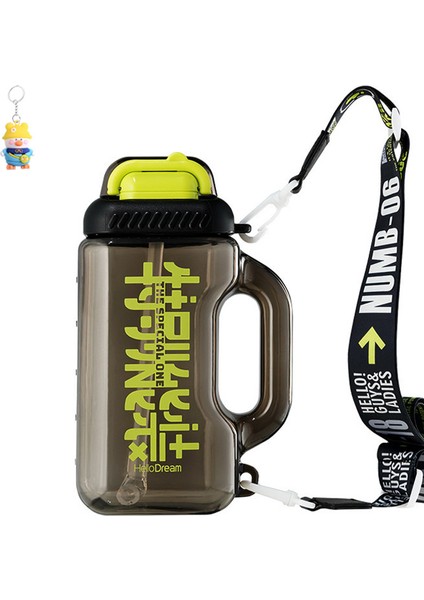 Tritan Büyük Kapasiteli Pipetli Su Bardağı Erkek ve Kız Öğrenciler Yaz Ton Kova Ton Spor Fitness Tonton Su Isıtıcısı (Yurt Dışından)