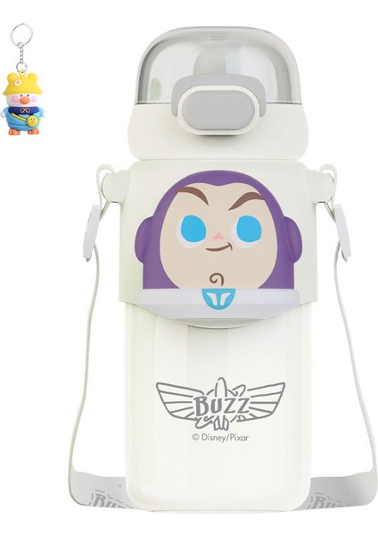 Çilek Ayı Üç Gözlü Buzz Lightyear Dudu Doğrudan Içme Termos Bardak 460ML Pop-Up Kapaklı Pipetli Bardak (Yurt Dışından)