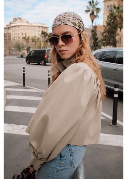 Kısa Balon Kol Ceket Soft Yeşil modelleri