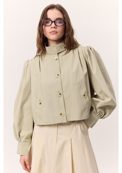 Kısa Balon Kol Ceket Soft Yeşil fırsatları