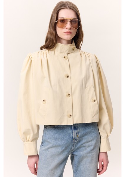 Kısa Balon Kol Ceket Tereyağı modelleri