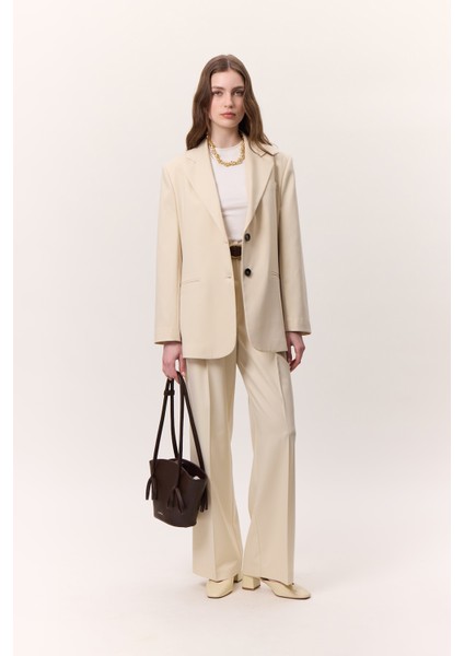 Klasik Kapamalı Blazer Ceket Vanilya modelleri