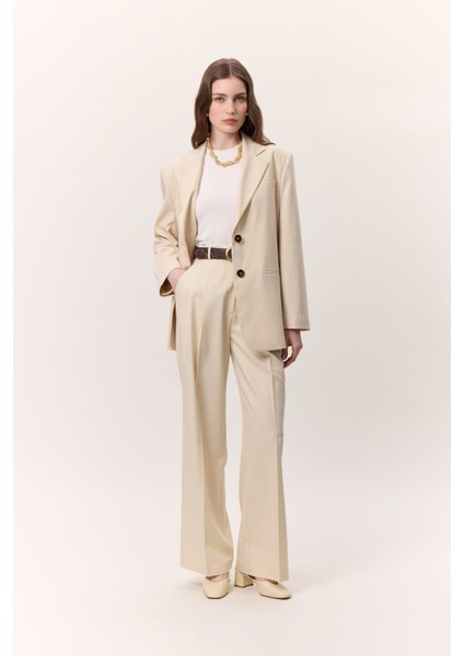 Klasik Kapamalı Blazer Ceket Vanilya indirimleri