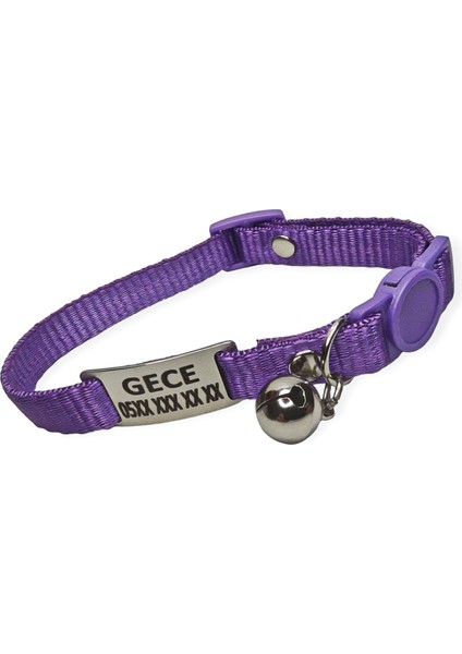Güvenlik Kilitli Isimli Kedi Tasması, Isimlikli Kedi Tasması, Sallanmayan Kedi Künyesi, Safety Click Tasma