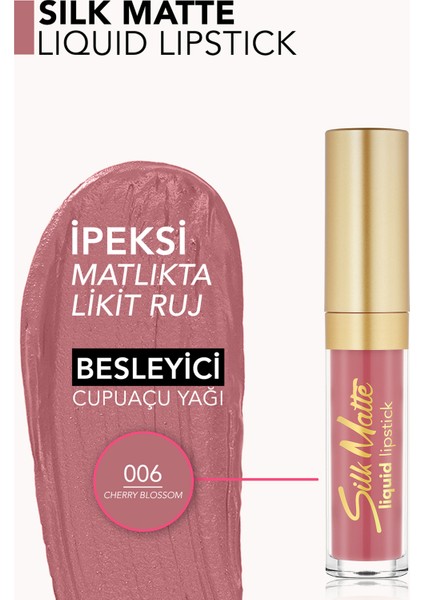 Silk Matte Liquid Lipstick (006 Cherry Blossom) 8690604397358