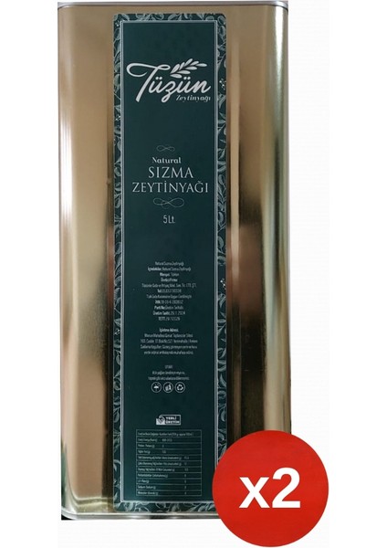5 Lt x 2 Teneke Tüzün Natural Sızma Zeytinyağı