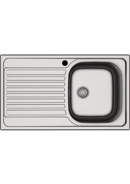 Capua 04 86X50 cm Sol Damlalıklı Paslanmaz Çelik Mutfak Eviyesi
