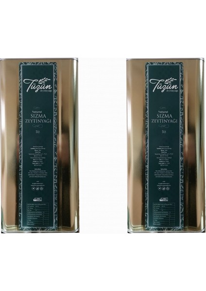 5 Lt x 2 Teneke Tüzün Natural Sızma Zeytinyağı