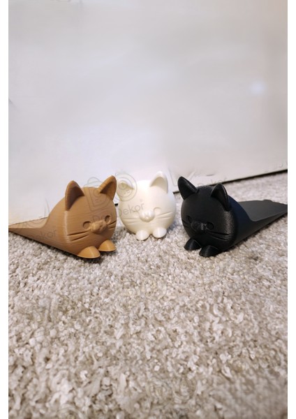 Kedi Kapı Stoper 3'lü Set | Şirin, Güvenilir ve Işlevsel Kapı Tutucu | Siyah-Beyaz-Kahverengi