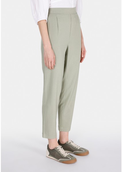 Regular Fit Düşük Bel Düz Paça Kadın Yeşil Pantolon fırsatları