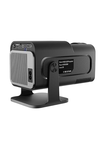 HY320 Mini 1080P 390ANSI 4K Android 11 Projektör Wifi 6 Bluetooth 5.0 Desteği Miracast / Airplay / Dlna Ab Tak