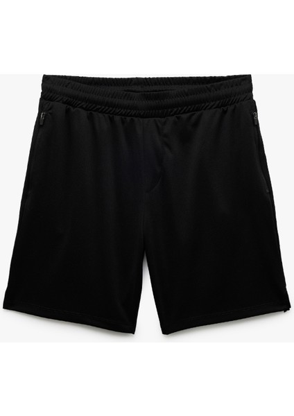 Beli Lastikli Bermuda Fermuarlı Cep Detaylı Oversize Erkek Spor Şort