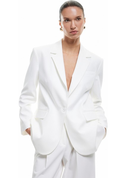 Cepli Uzun Kollu Kruvaze Blazer Ceket