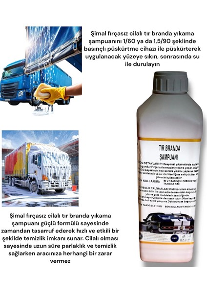 Fırçasız Cilalı Tır Branda Şampuanı 1lt