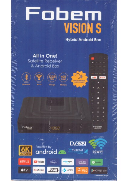 Vısıon S Hibrit 4gb Ram 32GB HDD 1.5ghz Ses Komutlu Uydu Alıcılı Androıd 14 Tv Box (Tunerli)