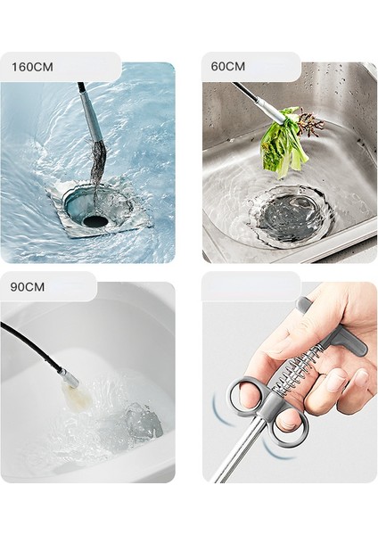 60CM Gri Stil Boru Tıkanıklığı Açıcı Yılan Yay Boru Temizleme Aracı Mutfak Banyo Kanalizasyon Temizleme Aracı Mutfak Aksesuarlarıcm (Yurt Dışından) modelleri