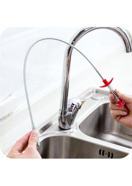 60CM Tarzı 23.6 Inç Metal Tel Lavabo Tıkanıklık Giderici Temizleme Çubukları Ev Için Mutfak Lavabosu Için Yay Boru Temizleme Aracı (Yurt Dışından) fırsatları