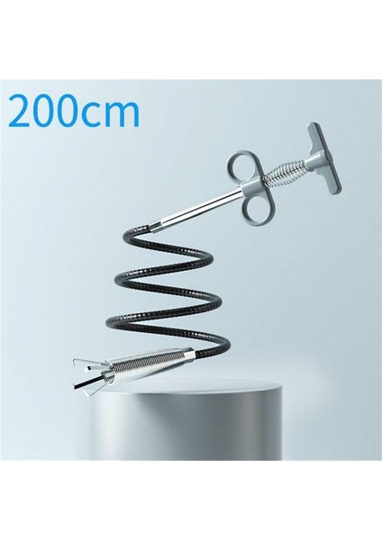 200CM Gri Stil Kanalizasyon Borusu Açıcı Yılan Yay Boru Temizleme Aracı Mutfak Banyo Kanalizasyon Temizleme Aracı Mutfak Aksesuarları cm (Yurt Dışından)