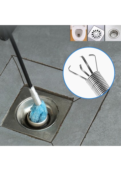 2,6 M Stili 3m Kanal Temizleme Aracı Boru Temizleyici Dört Pençe Çekici Zemin Gideri Saç Yakalama Kanca Mutfak Yabancı Madde Tutucu (Yurt Dışından) fiyatları