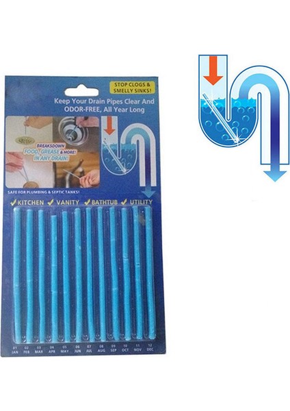 Banyo Temizleme Çubuğu Yağ Lekesi Temizleme Çubuğu Mutfak Banyo Kanalizasyon Temizleyici Sıvı Temizlik Stick (Yurt Dışından)