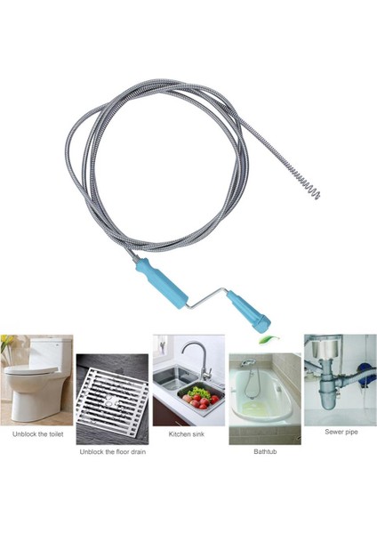 1.8m Tarzı Kanal Yılan Temizleyici Kanal Burgu Esnek Metal Yay Lavabo Tıkanıklık Temizleyici Ultra Uzun Kanalizasyon Temizleyici (Yurt Dışından) fiyatları