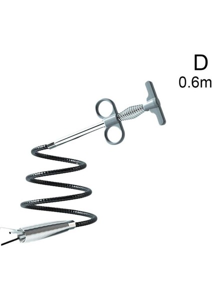 Gri 0,6 M Stili Kanalizasyon Boru Tıkanıklık Çözücü Yılan Bahar Boru Temizleme Aracı Banyo Mutfak Temizlik Mutfak Aracı Kanalizasyon Aksesuarları A0H4 (Yurt Dışından)