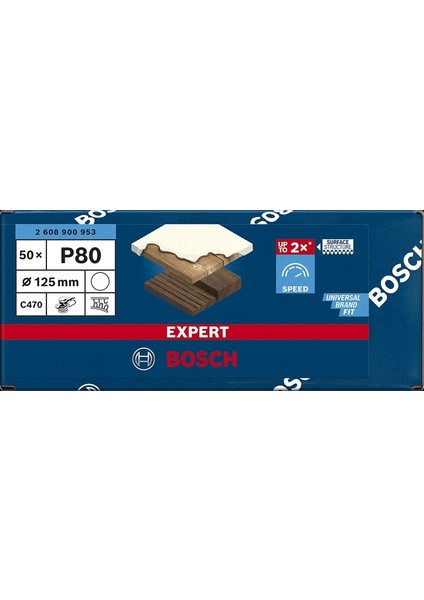 Exp C470 Zımpara Kağıdı 125 mm 80 Kum 50 Li