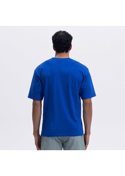 EM376-SBL Oversize Tee Erkek T-Shirt - Mavi
