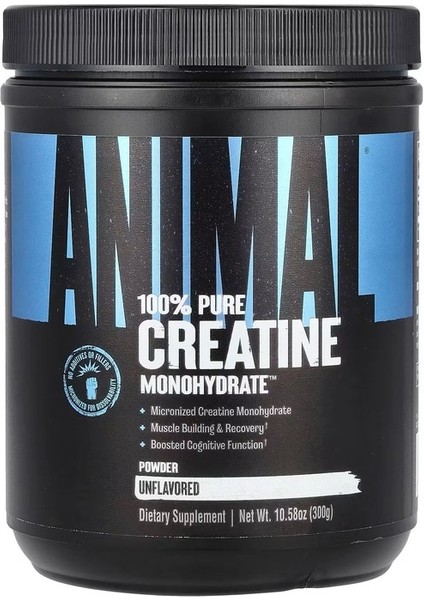 Pure Creatine Monohydrate Powder, Unflavored, 10.58 Oz (300 gr)