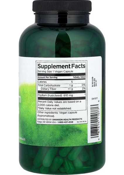 Psyllium Husks, 610 Mg, 300 Capsules fiyatları