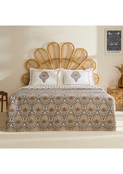 Cherly Pamuk Çift Kişilik Pike Takımı Hardal