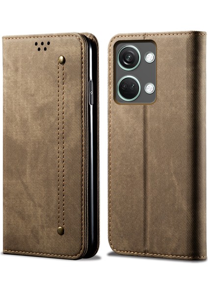 Oneplus Nord 3 5g Kot Kumaş Doku Cüzdan Telefon Kılıfı Pu Deri Stand Kapağı (Yurt Dışından)