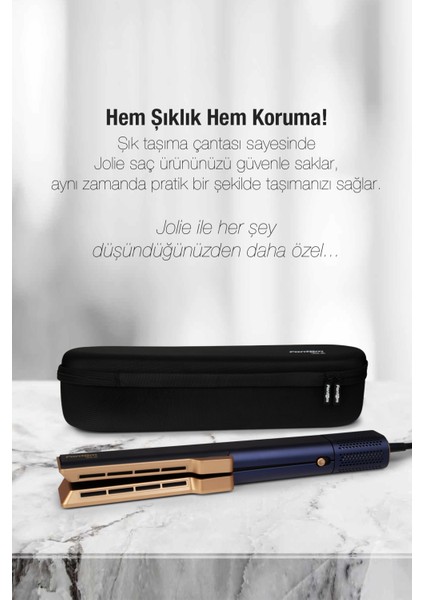 Jolie Hs1600 Hava Üflemeli Dijital Isı Göstergeli Iyon Etkili Saç Düzleştirici Mavi